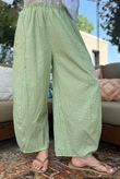 Arbi Gingham Relaxed Barrel Pant Green